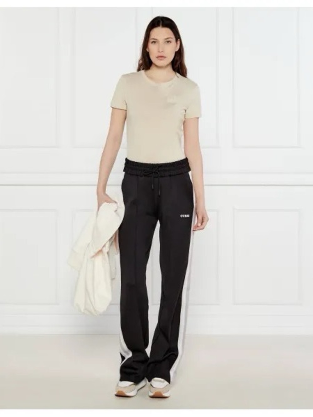 Guess Eco Yarrow Straight Scuba Striped Pants
